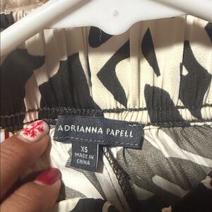 Adrianna Papell Black and Cream Wide Leg Pants